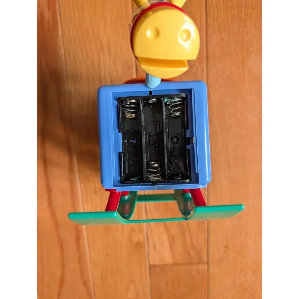 Vintage 90s Colorblock Rocking Horse Clock Nursery Decor